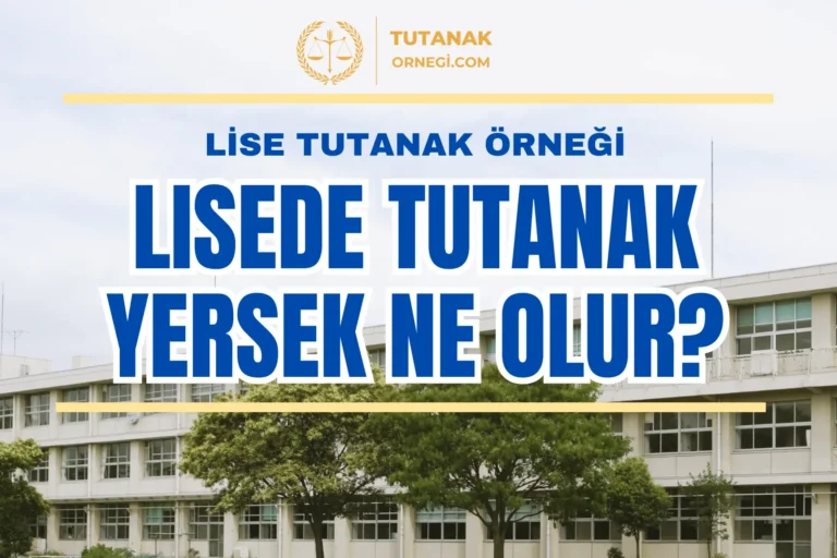 Lisede Tutanak Yersek Ne Olur? Lise Tutanak Örneği