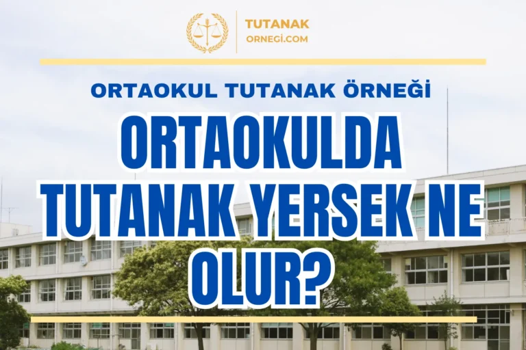 Ortaokulda Tutanak Yersek Ne Olur​? Ortaokul Tutanak Örneği